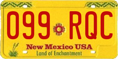 NM license plate 099RQC