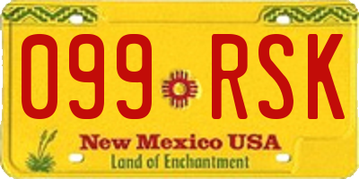 NM license plate 099RSK
