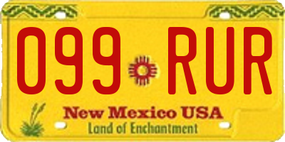 NM license plate 099RUR