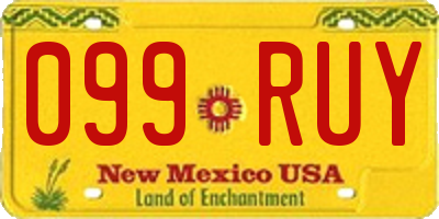 NM license plate 099RUY