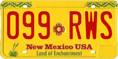 NM license plate 099RWS