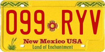 NM license plate 099RYV