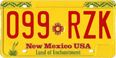 NM license plate 099RZK