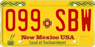 NM license plate 099SBW
