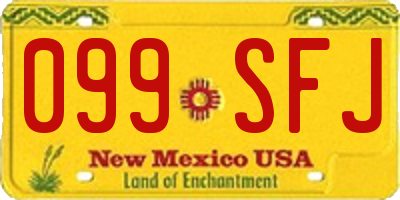 NM license plate 099SFJ