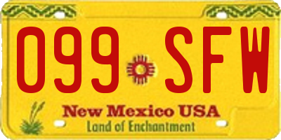 NM license plate 099SFW