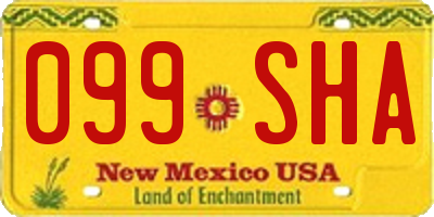 NM license plate 099SHA