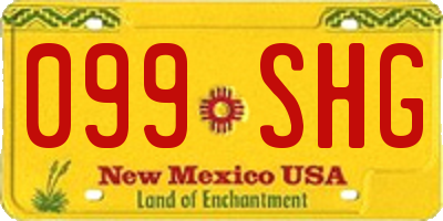 NM license plate 099SHG