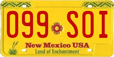 NM license plate 099SOI