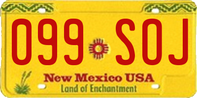 NM license plate 099SOJ