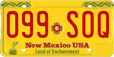 NM license plate 099SOQ