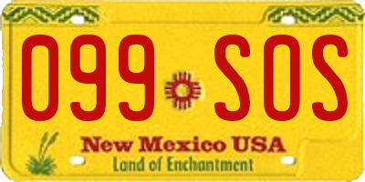 NM license plate 099SOS