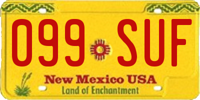 NM license plate 099SUF