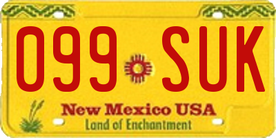 NM license plate 099SUK