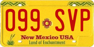 NM license plate 099SVP