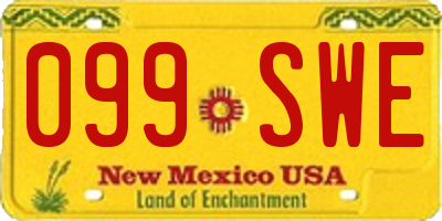 NM license plate 099SWE