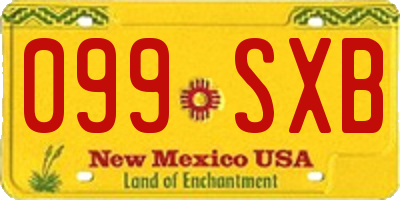 NM license plate 099SXB
