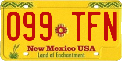 NM license plate 099TFN