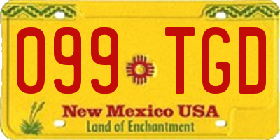 NM license plate 099TGD
