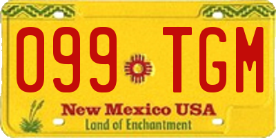 NM license plate 099TGM