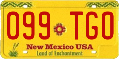 NM license plate 099TGO