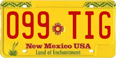 NM license plate 099TIG