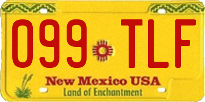 NM license plate 099TLF