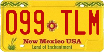 NM license plate 099TLM