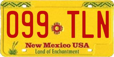 NM license plate 099TLN