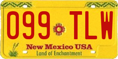 NM license plate 099TLW