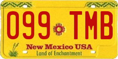 NM license plate 099TMB