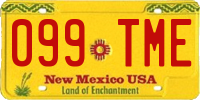 NM license plate 099TME