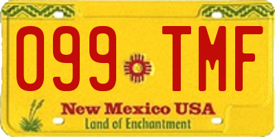 NM license plate 099TMF