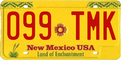 NM license plate 099TMK