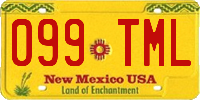 NM license plate 099TML
