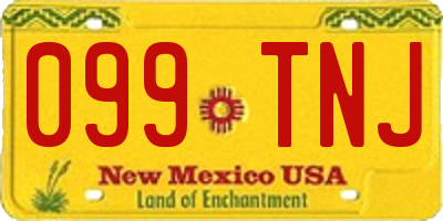 NM license plate 099TNJ