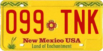 NM license plate 099TNK