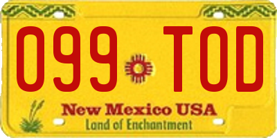 NM license plate 099TOD