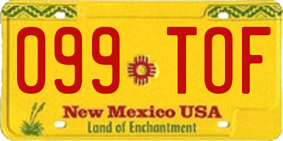 NM license plate 099TOF