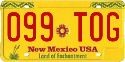 NM license plate 099TOG