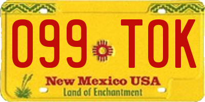 NM license plate 099TOK