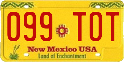 NM license plate 099TOT