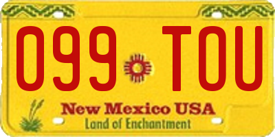 NM license plate 099TOU