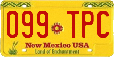 NM license plate 099TPC
