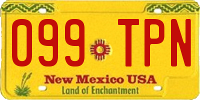 NM license plate 099TPN