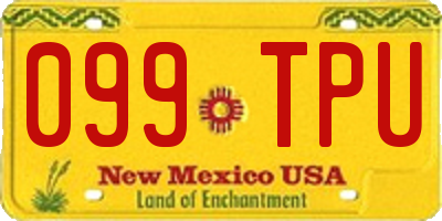 NM license plate 099TPU