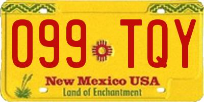 NM license plate 099TQY