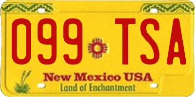 NM license plate 099TSA