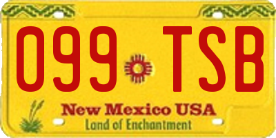 NM license plate 099TSB