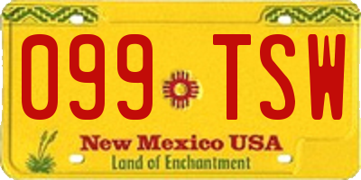 NM license plate 099TSW